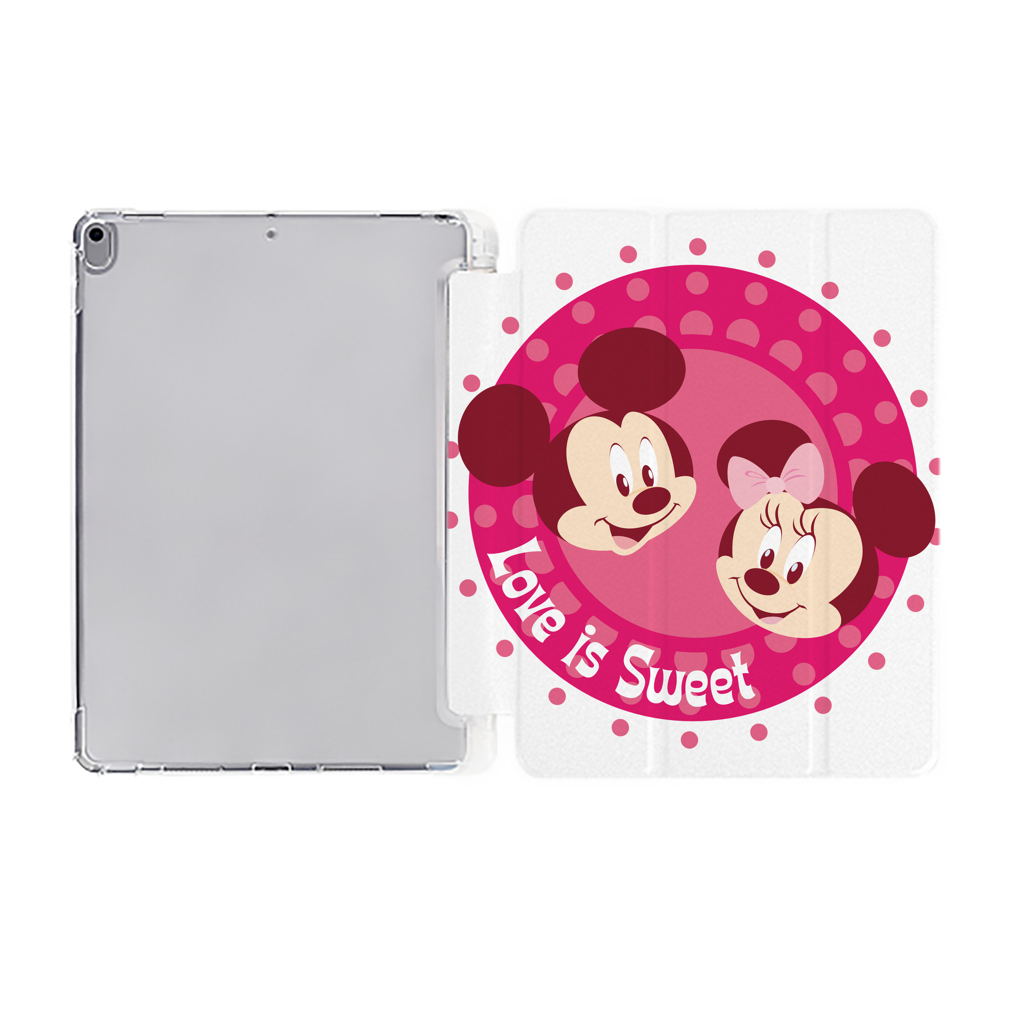 （画像用） ミッキーマウス Mickey Mouse IPad ケース ペン収納付き 三つ折りスタンド PUレザー×シリコン 対応機種9.5/10.5/10.9インチ